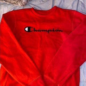 Red champion crewneck